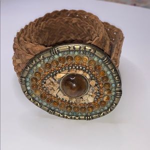 Jessica Simpson brown leather belt w/buckle